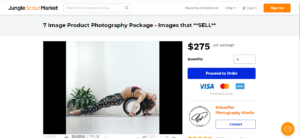 A photography package offered by Jungle Scout Market.