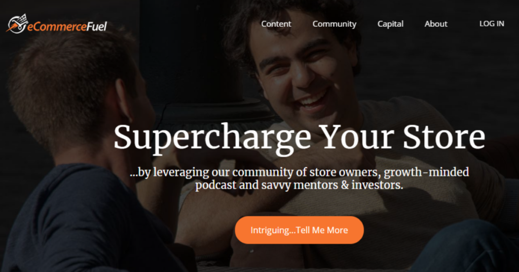 A screenshot of eCommerce Fuel's website.